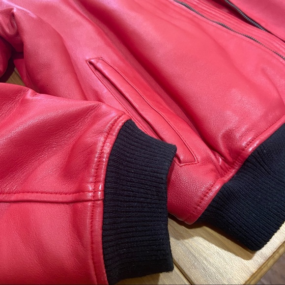NEW DaRucci Light Weight Leather Jacket- Red, Size 4XL - Picture 5 of 14